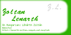 zoltan lenarth business card