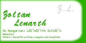 zoltan lenarth business card